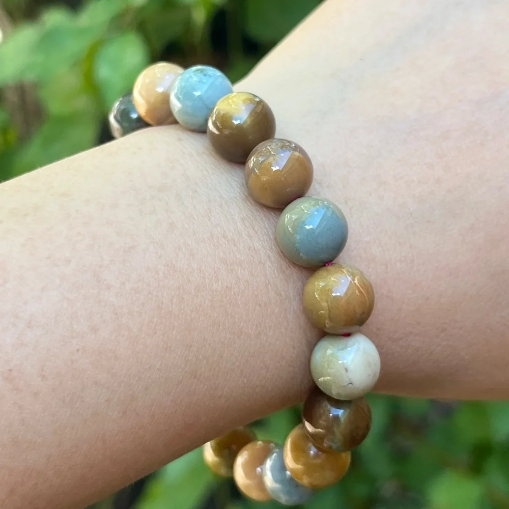 10mm stretchable multicolor‎ brown Alashan bracelet
